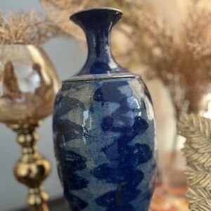 Drip Glazed Tall Ceramic Flower Vase.